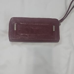 Burgundy Leather Wristlet